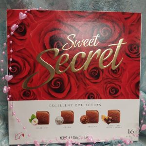 Sweet Secret -Juhlasekoitus suklaakonvehteja kauniissa ruusuisessa rasiassa, 106 g