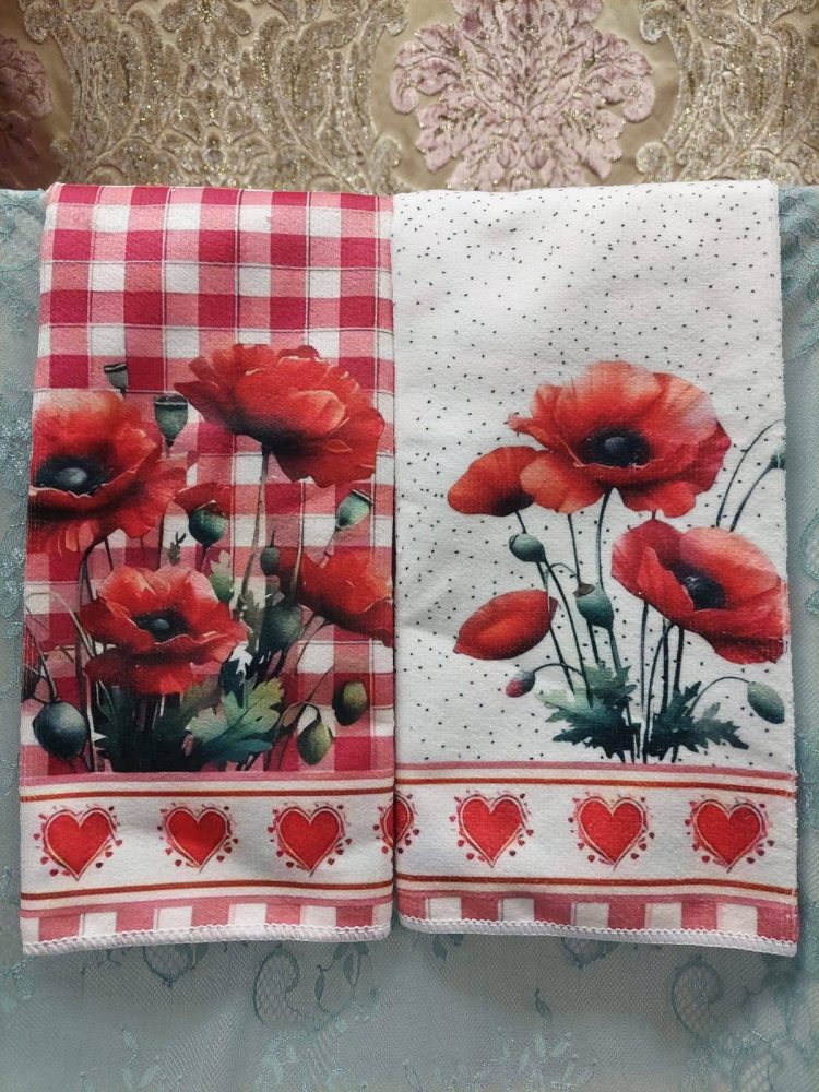 Kaunis Käsipyyhe, Unikot, 2 kpl