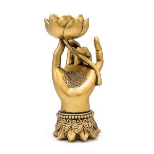 Kultainen koristeltu Käsi ja kultainen Lotus -tuikkukuppi, Varada Mudra