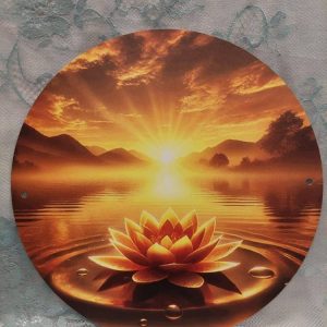 Tunnelmallinen Taulu/ alunen, Auringonnousu ja Lotus, 20 cm