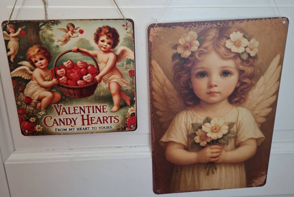 Kaunis nostalginen vaneritaulu, Enkelit ja Sydämet - Image 2