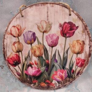 Kaunis Vintage-taulu, Tulppaanit, 15 cm