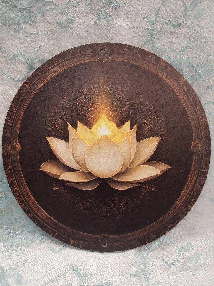 Mystinen Taulu/ alunen, Lotus ja valo, 18 cm