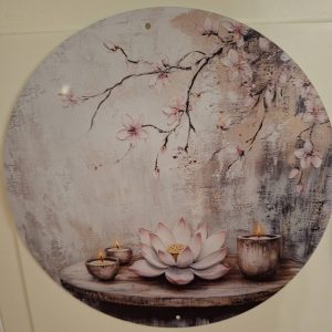 Kaunis harmoninen Taulu/ alunen, Lotus ja rauhallinen lepohetki, 20 cm
