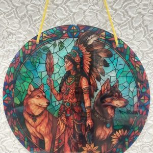 Mystinen Ikkunakoriste, Intiaani-elämää, 20 cm