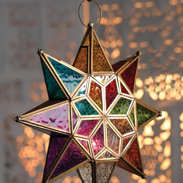 Upea, todella isokokoinen, käsintehty marokkolainen Mosaiikkitähti-lyhty, 30 cm - Image 4