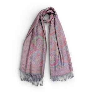 Marokon iso Pashmina-huivi, persikka/vaaleanpunainen, koristeet