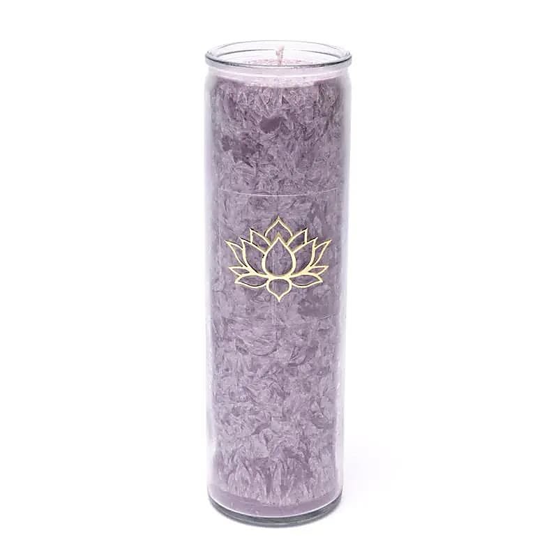 Iso Luonnon Kynttilä, Violetti, marmori, Lotus, tuoksuton, Paloaika 100 tuntia