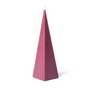 Käsintehty Luonnon Pyramidi-kynttilä, vanha roosa, tuoksuton, Paloaika 20-24 tuntia