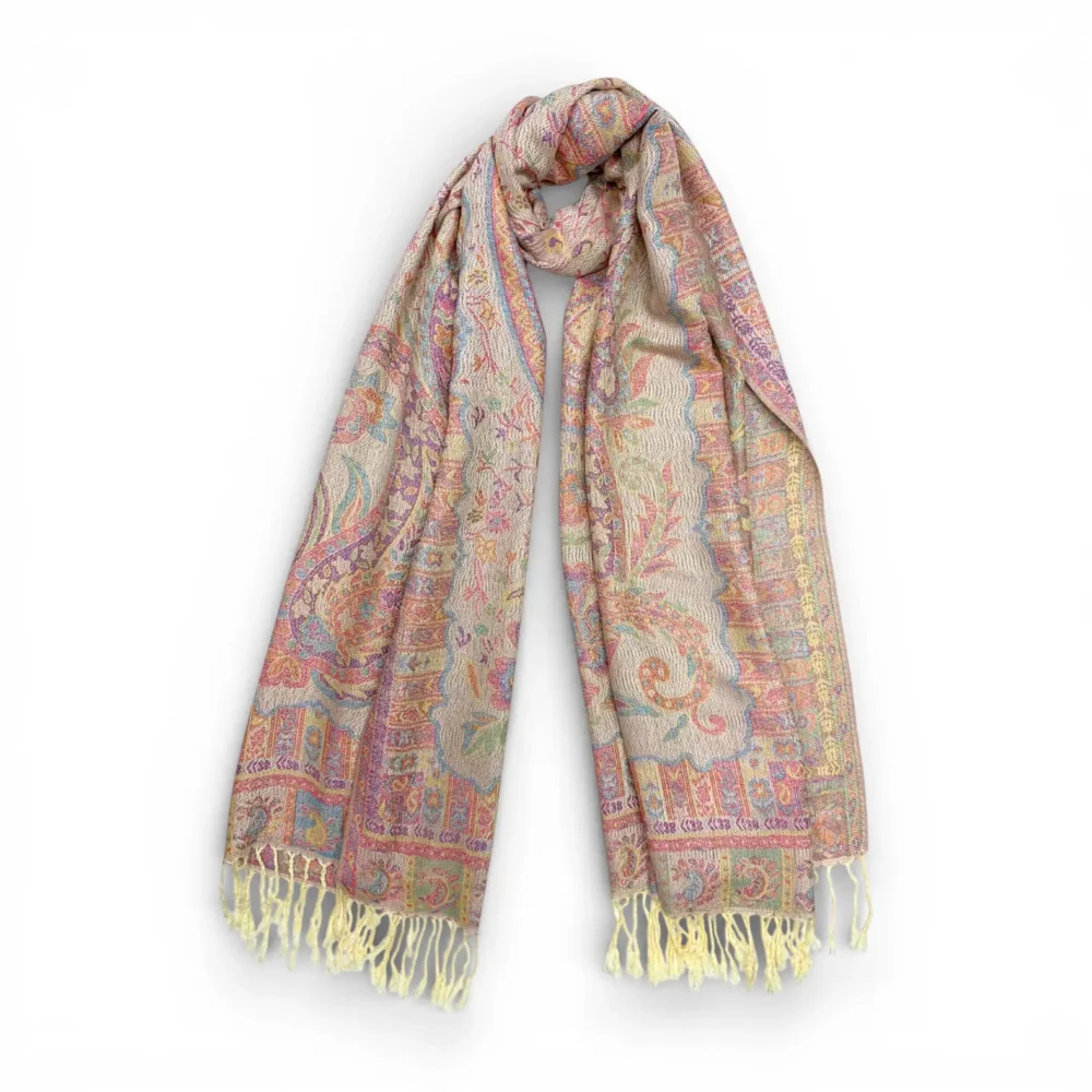 Iso Marokon Pashmina-huivi, pastelli - Image 2