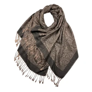Marokon iso Pashmina-huivi, musta/ kuparinruskea