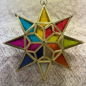 Upea, todella isokokoinen, käsintehty marokkolainen Mosaiikkitähti-lyhty, 30 cm