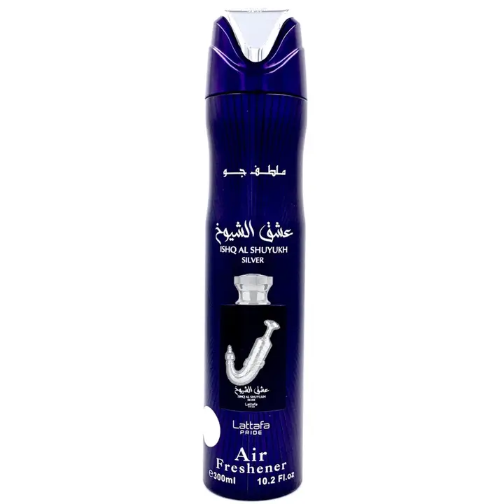 Itämainen Lattafa Pride Ishq Al Shuyukh Silver -Air Freshener -Huonetuoksu, 300 ml