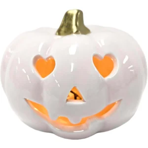 Led-Kurpitsakoriste, vaaleanpunainen-kulta Sydänsilmillä, 12,5 x 12,5 x 9,7 cm, Halloween