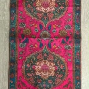 Kaunis pellavainen Kaitaliina, värikäs, Tyylikästä Itämaista, 120 cm