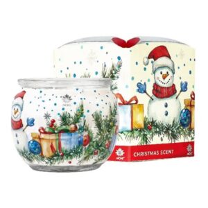 Tuoksukynttilä kauniissa lasiastiassa ja lahjapakkauksessa, Vanilja