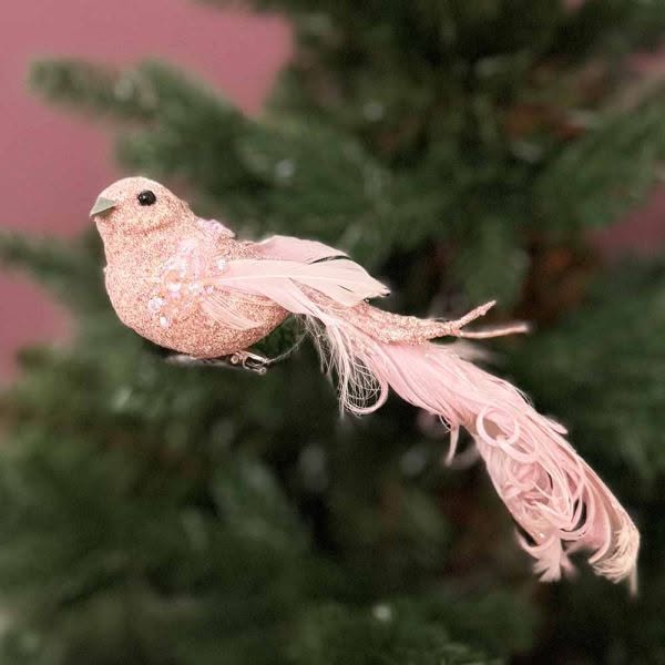 Kaunis Lintukoriste klipsillä, vaalean roosa, 15 cm - Image 4