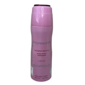 Itämainen Lattafa Decadent Delights Rose Petal Macaron -Deodorantti/ Bodyspray Naisille, 200 ml