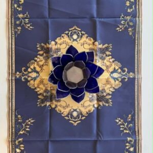 Tyylikäs ohut Kaitaliina, Sini-kulta, 120 cm