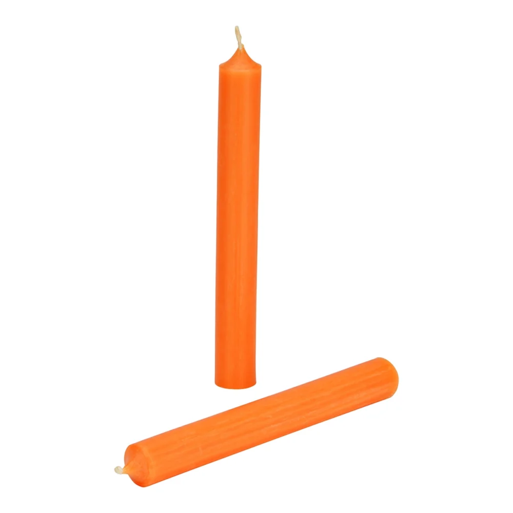 Läpivärjätty vahainen Kruunukynttilä, mandariini-oranssi, 18 cm, paloaika 8 tuntia, 4 kpl:n setti - Image 2