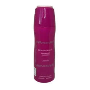 Itämainen Lattafa Decadent Delights Rasberry Macaron -Deodorantti/ Bodyspray Naisille, 200 ml
