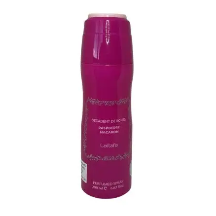 Itämainen Lattafa Decadent Delights Rasberry Macaron -Deodorantti/ Bodyspray Naisille, 200 ml