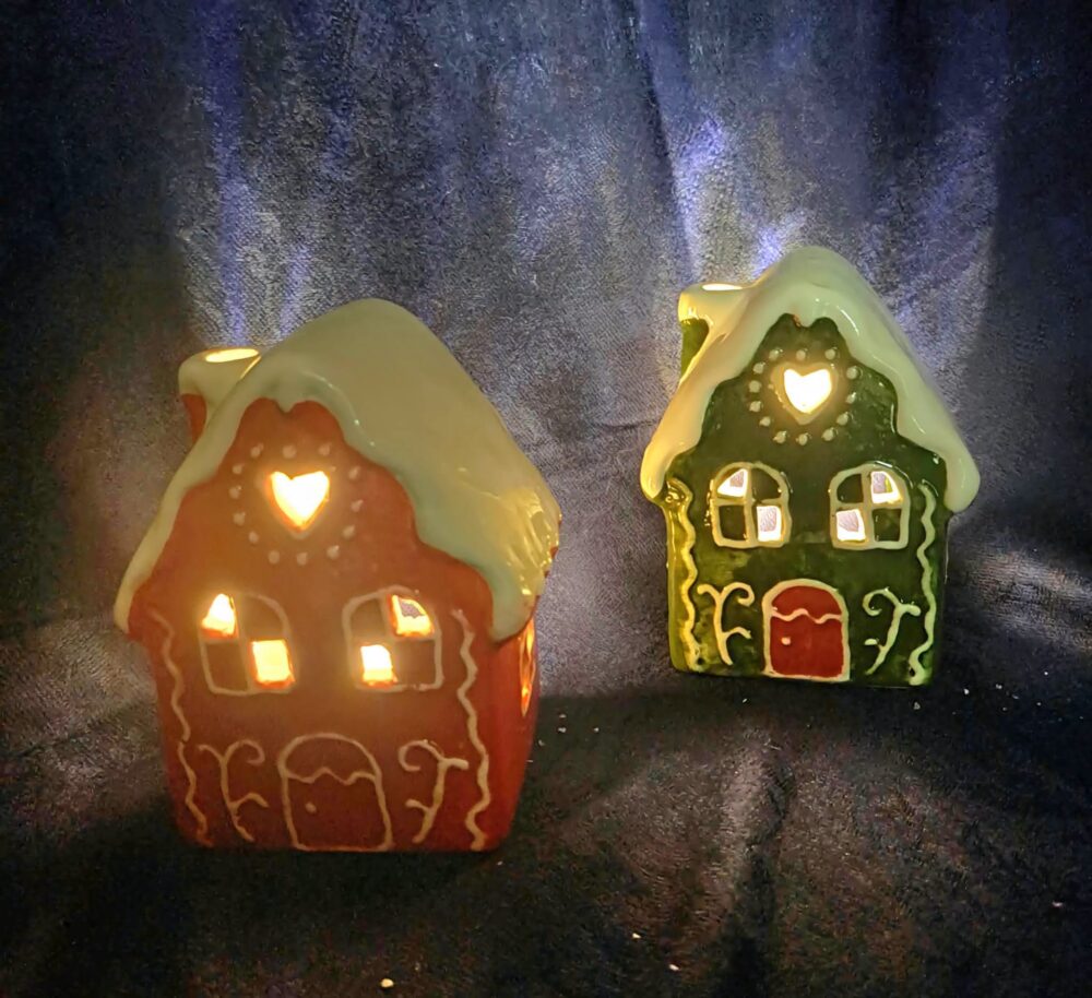 Keraaminen Luminen Sydän-tupa -tuikkualunen, 10 cm - Image 2