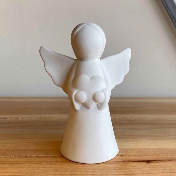 Keraaminen Enkeli-koriste Led-valolla, 11 cm - Image 5
