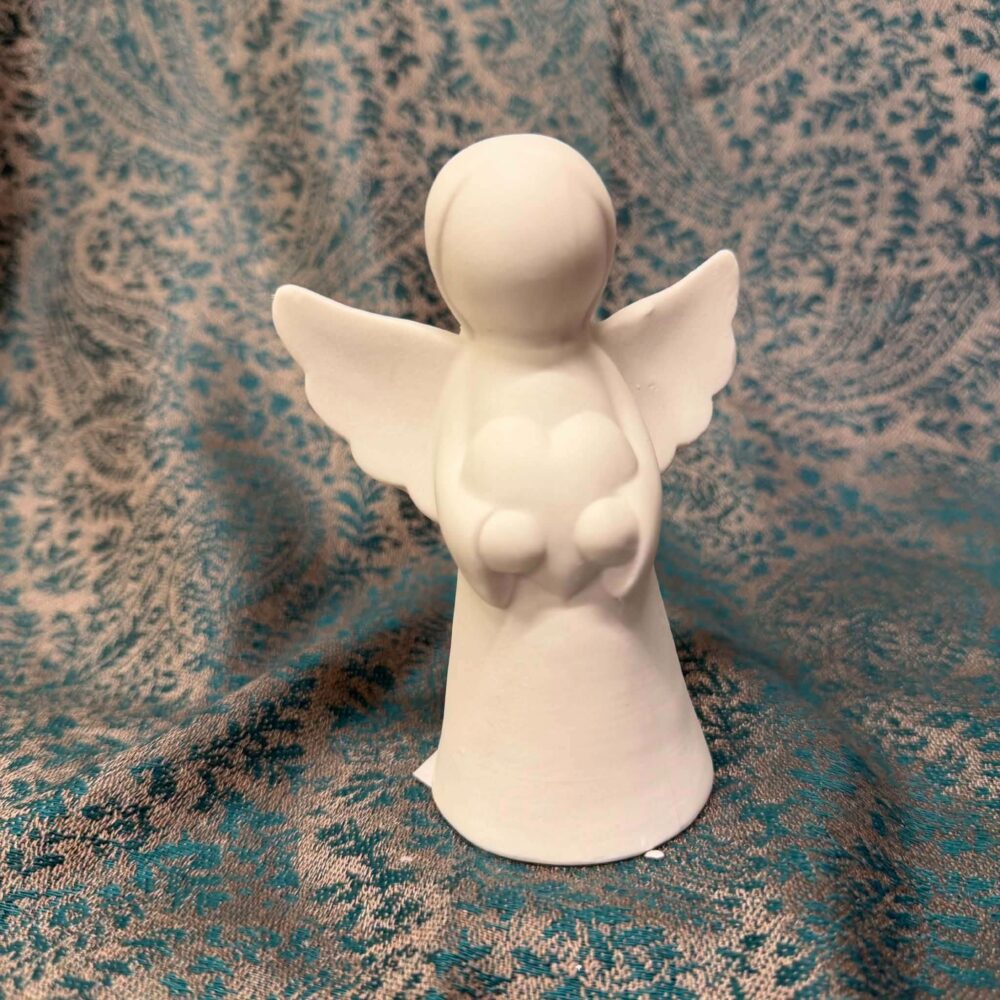 Keraaminen Enkeli-koriste Led-valolla, 11 cm - Image 2
